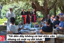 Đức Thánh Cha Lêô XIV dùng bữa với người nghèo